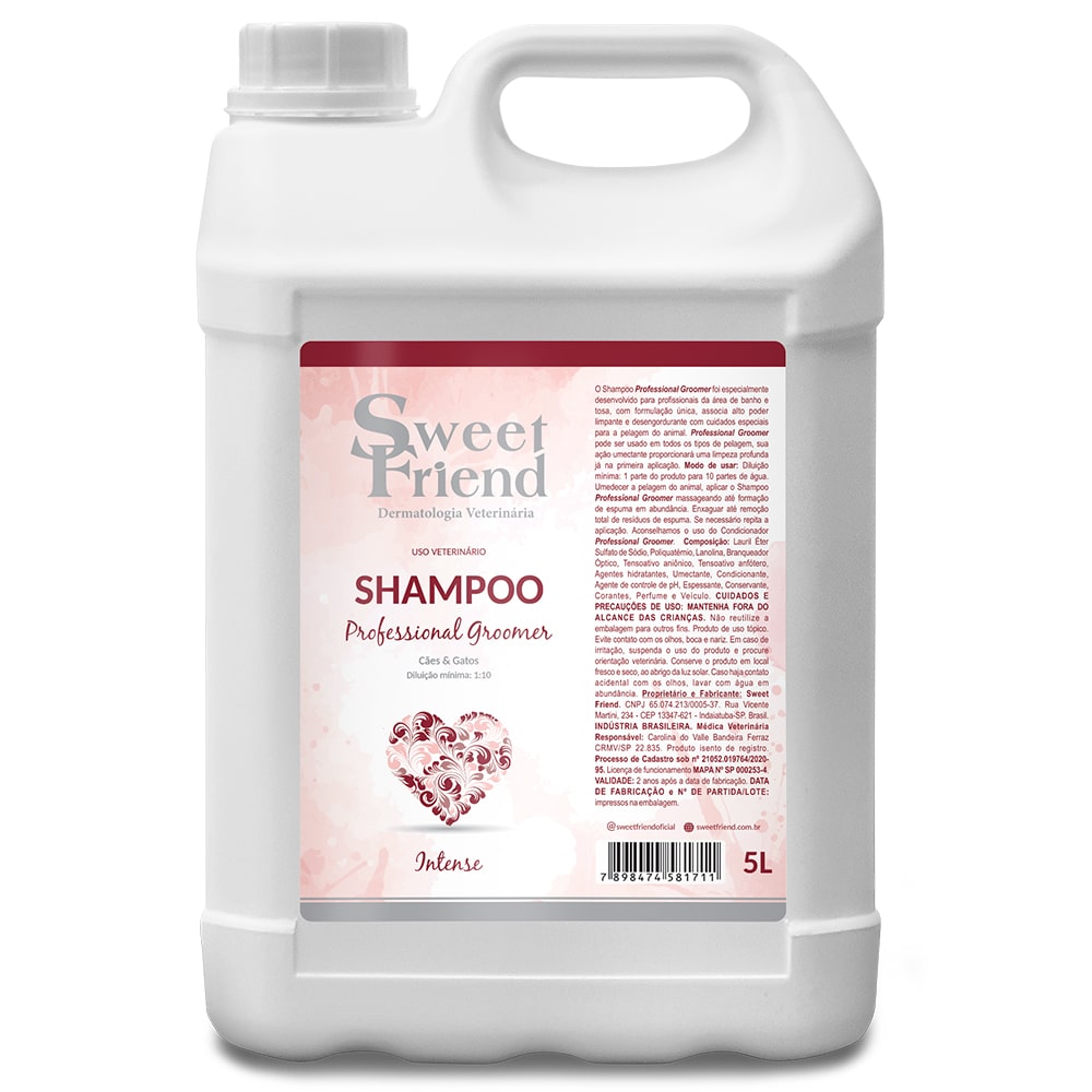 Shampoo Sweet Friend Professional Groomer - Intense - Cães e Gatos - 5L