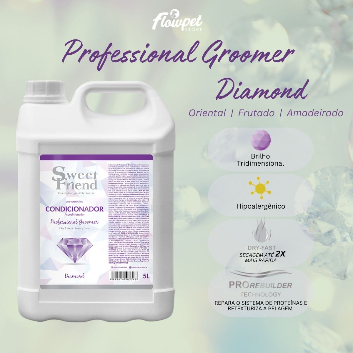 Condicionador Sweet Friend Professional Groomer - Diamond - Cães e Gatos - 5L