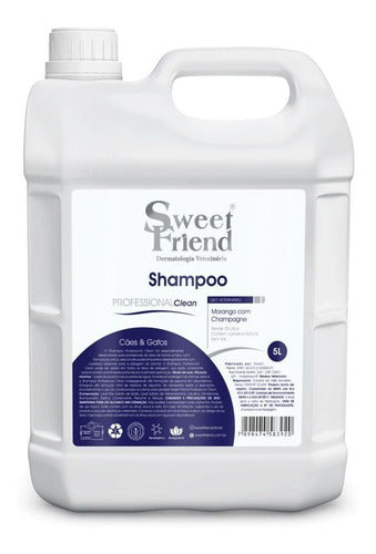 Shampoo Sweet Friend Professional Clean - Morango com Champagne - Cães e Gatos - 5L