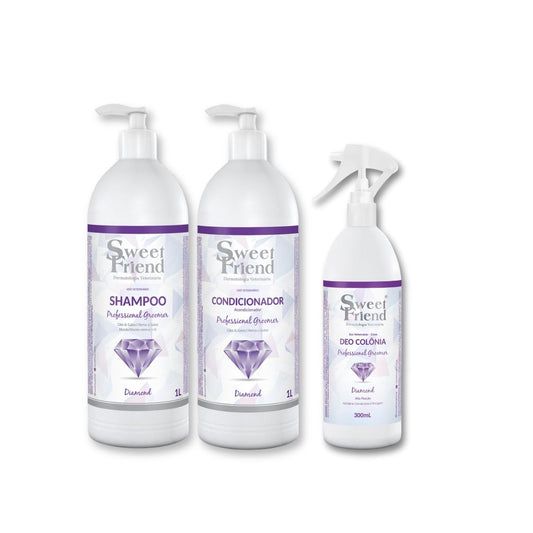 Kit Professional Groomer 1L Shampoo + Cond. Diamond Sweet Friend