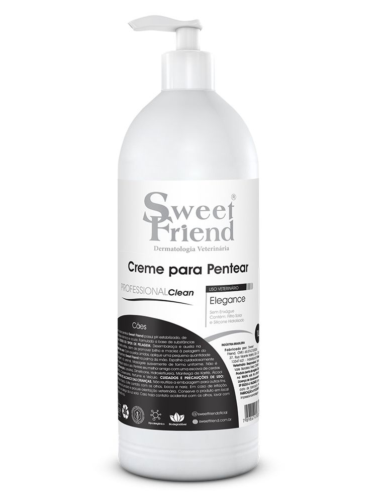 Creme para Pentear Sweet Friend Professional Clean - Elegance - Cães - 1L