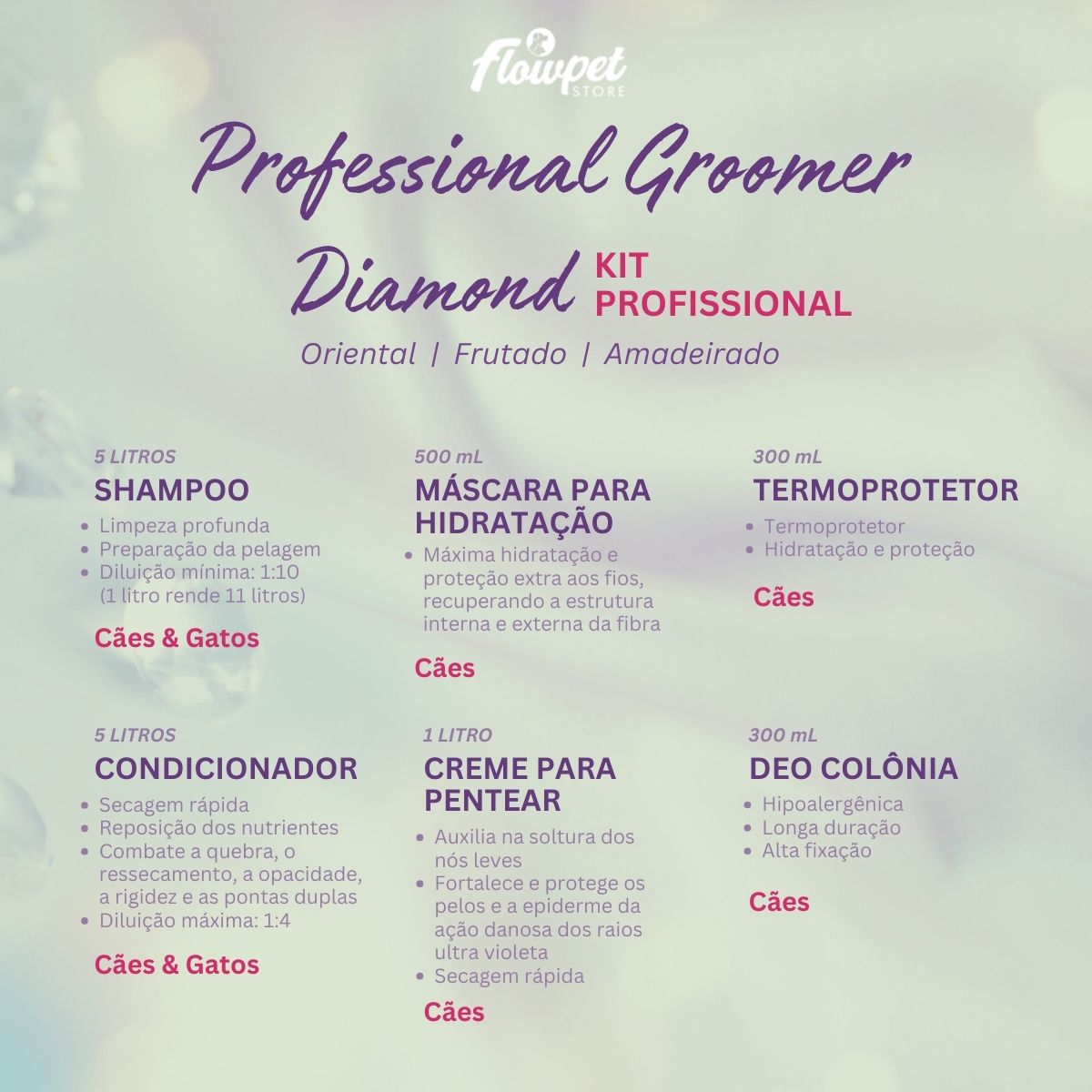 Kit Professional Groomer Diamond Completo Sweet Friend