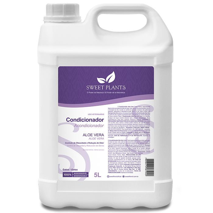 Condicionador Sweet Friend Sweet Plants - Aloe Vera - Gatos - 5L