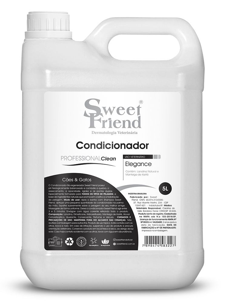 Condicionador Sweet Friend Professional Clean - Elegance - Cães e Gatos - 5L