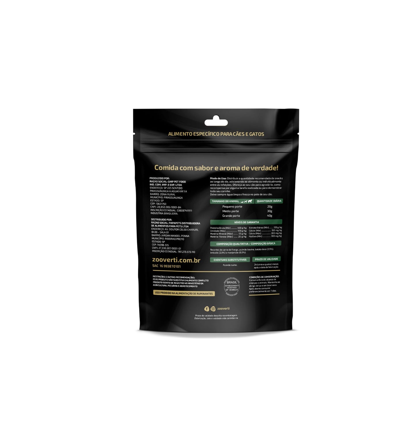 Zooverti Desidratado Frango Leve 100g