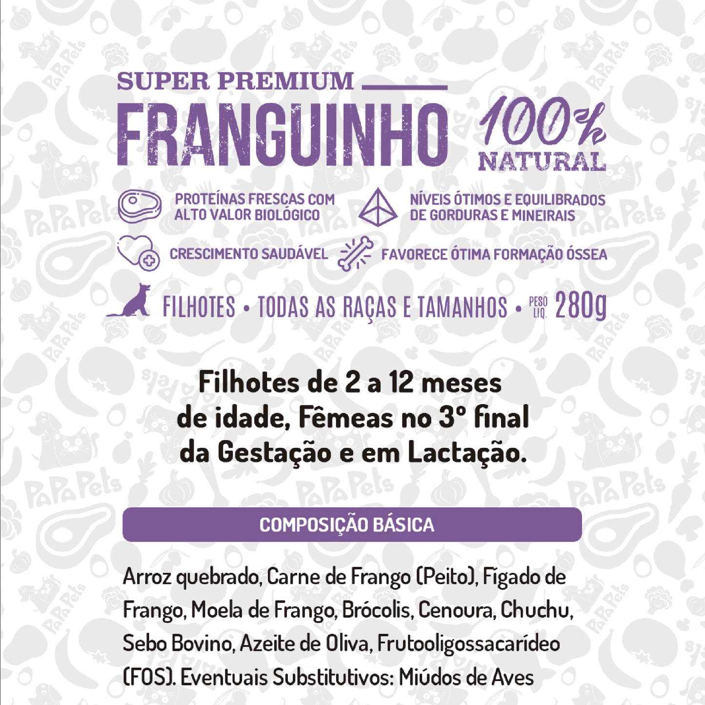 Papapets Franguinho - Lata 280g