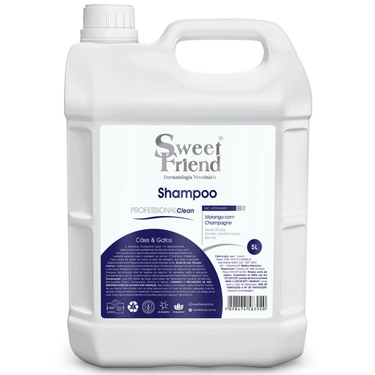 Shampoo Sweet Friend Professional Clean - Morango com Champagne - Cães e Gatos - 5L