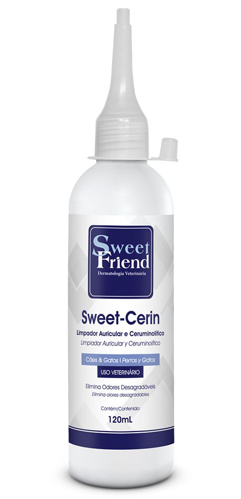Limpador Auricular e Ceruminolítico Sweet Friend - Sweet-Cerin - Cães e Gatos - 120mL