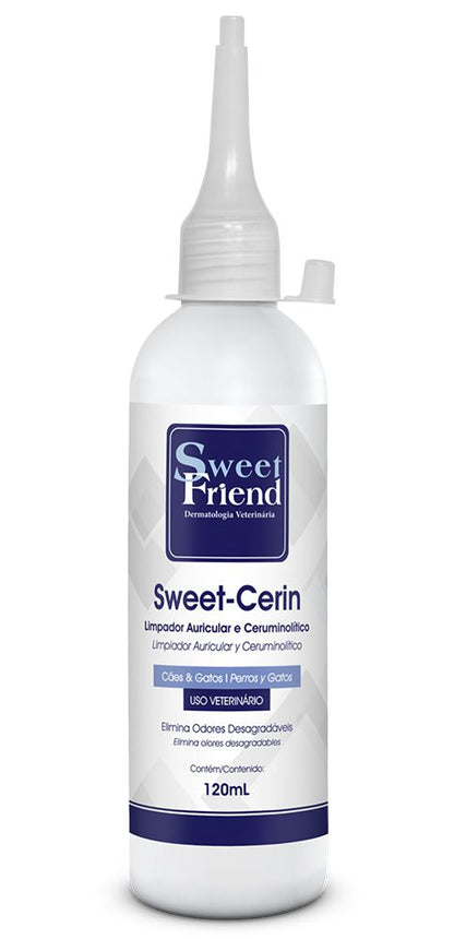 Limpador Auricular e Ceruminolítico Sweet Friend - Sweet-Cerin - Cães e Gatos - 120mL