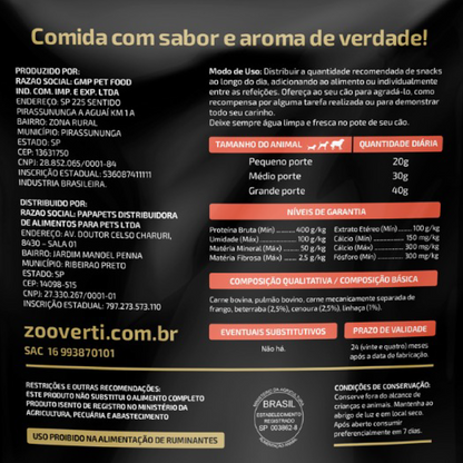 Zooverti Desidratado Só carne bovina 80g