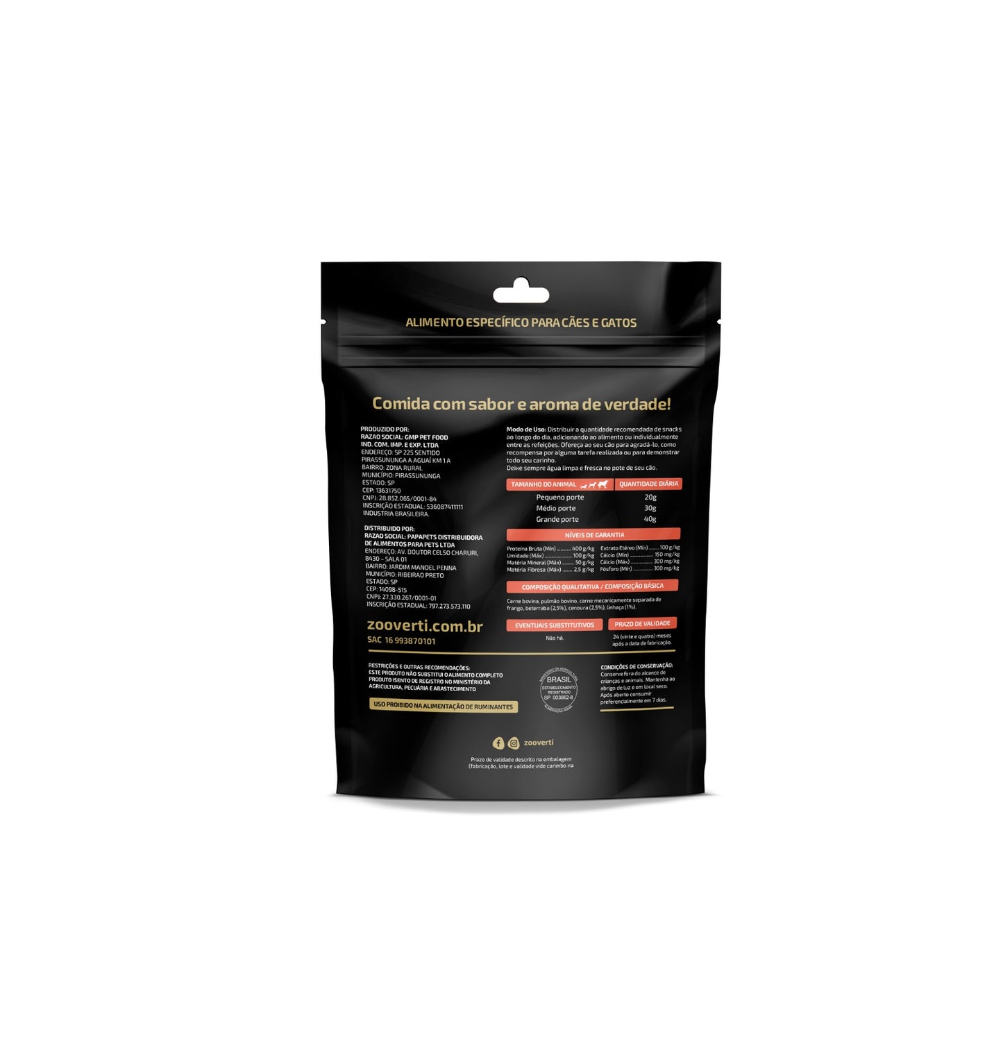 Zooverti Desidratado Só carne bovina 80g