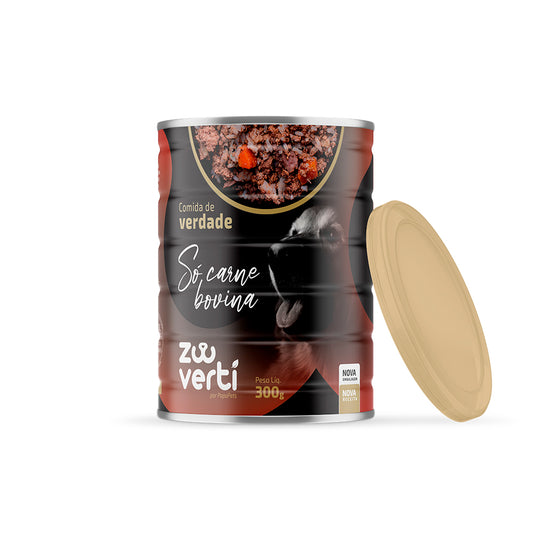 Zooverti Só carne bovina - Lata 300g