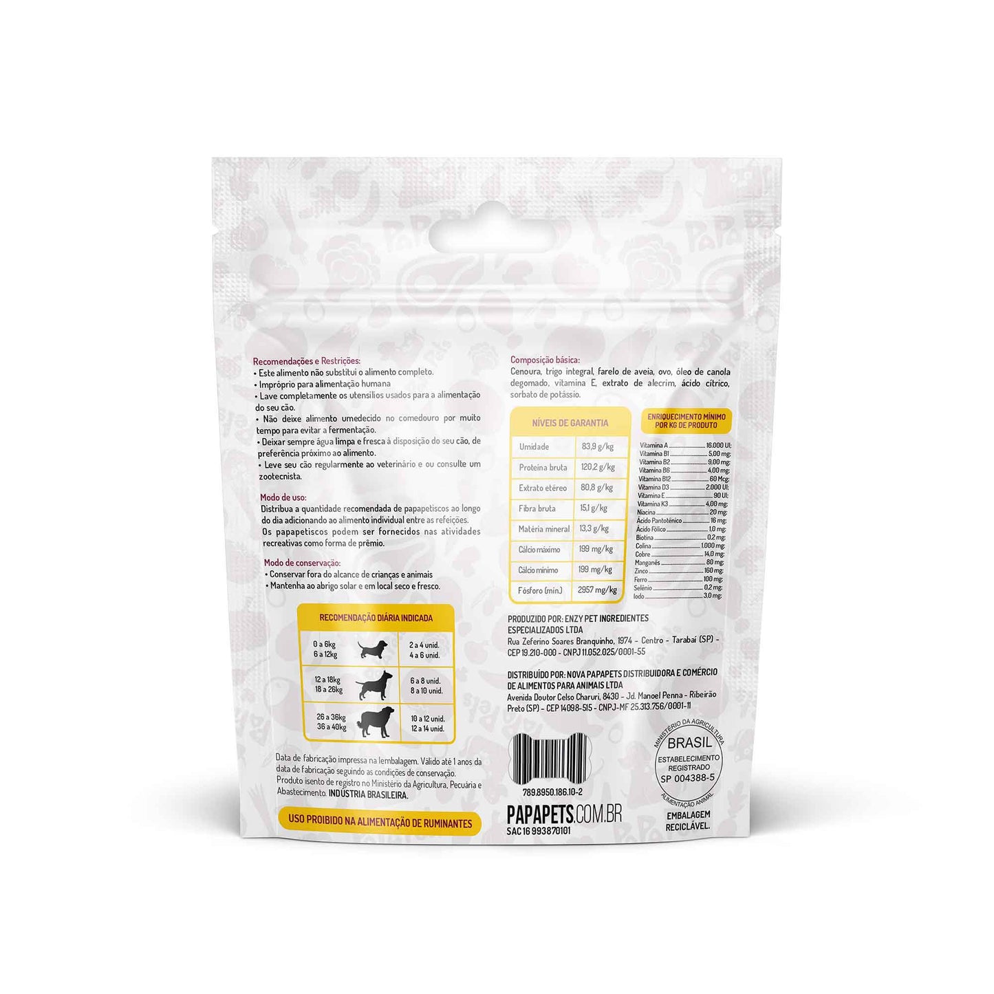 Papapets Papapetisco - Cenoura 150g