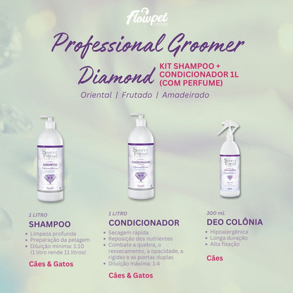 Kit Professional Groomer 1L Shampoo + Cond. Diamond Sweet Friend
