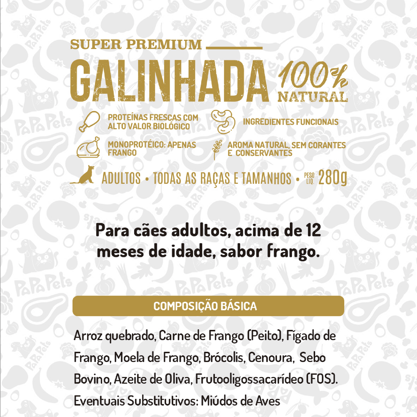 Papapets Galinhada - Lata 280g
