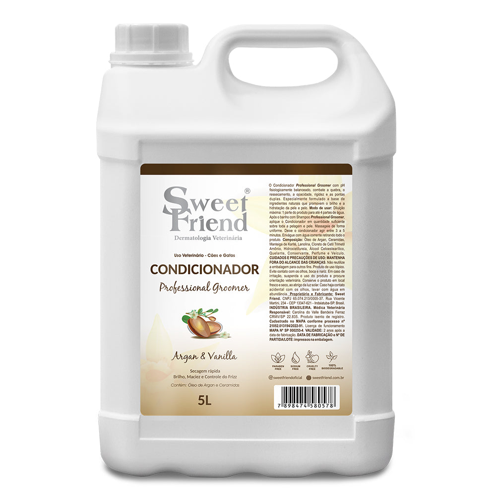 Condicionador Sweet Friend Professional Groomer - Argan e Vanilla - Cães e Gatos - 5L