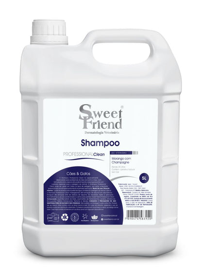 Shampoo Sweet Friend Professional Clean - Morango com Champagne - Cães e Gatos - 5L