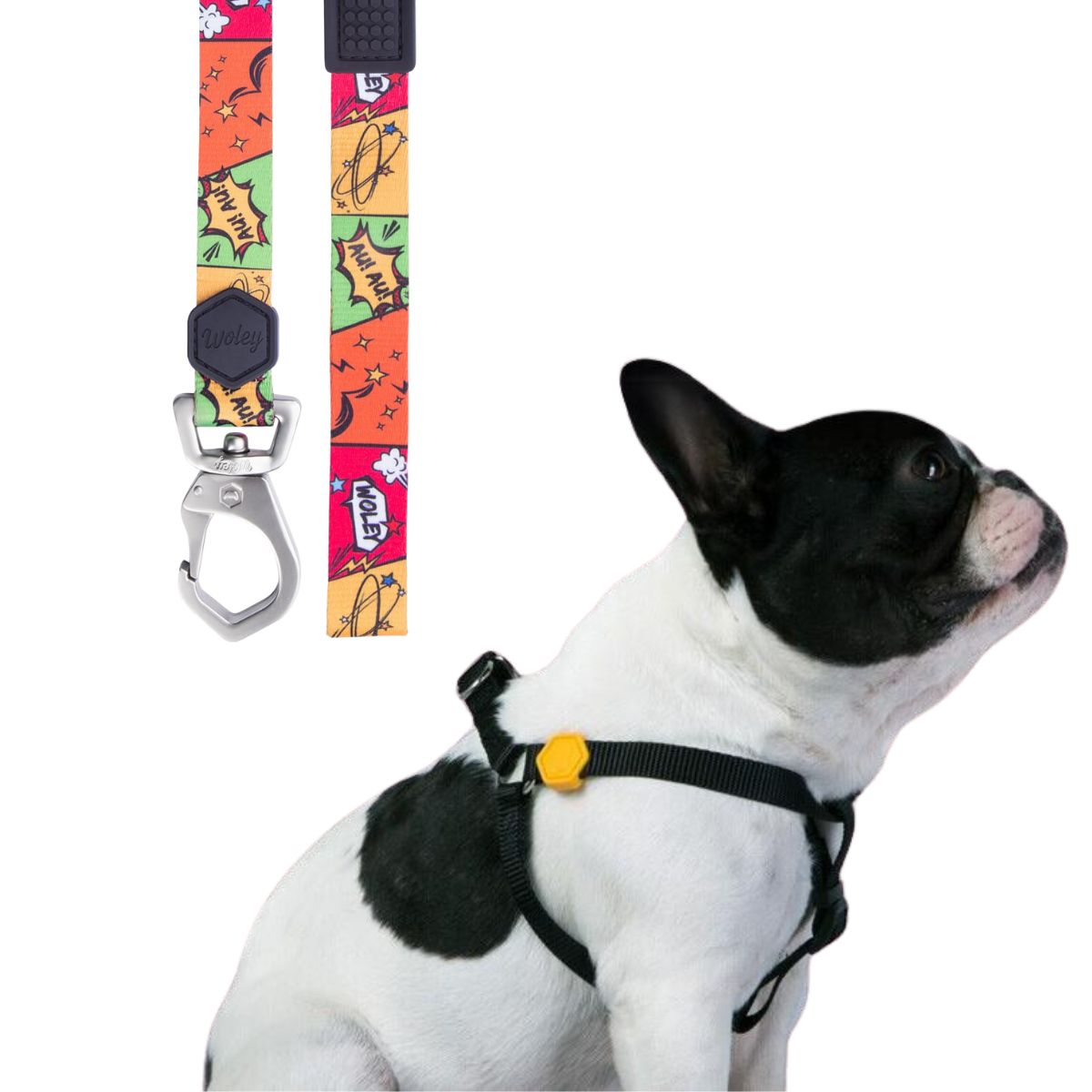 Kit Coleira Peitoral Woley Basicão M + Escolha sua Guia