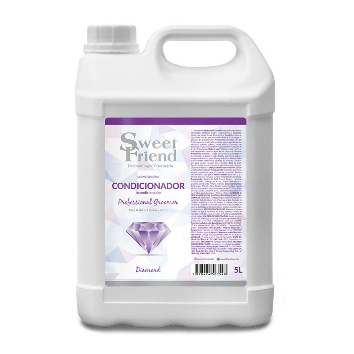 Condicionador Sweet Friend Professional Groomer - Diamond - Cães e Gatos - 5L