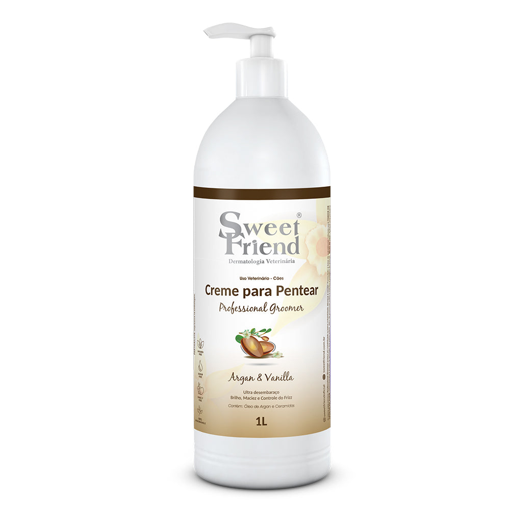 Creme para Pentear Sweet Friend Professional Groomer - Argan e Vanilla - Cães e Gatos - 1L