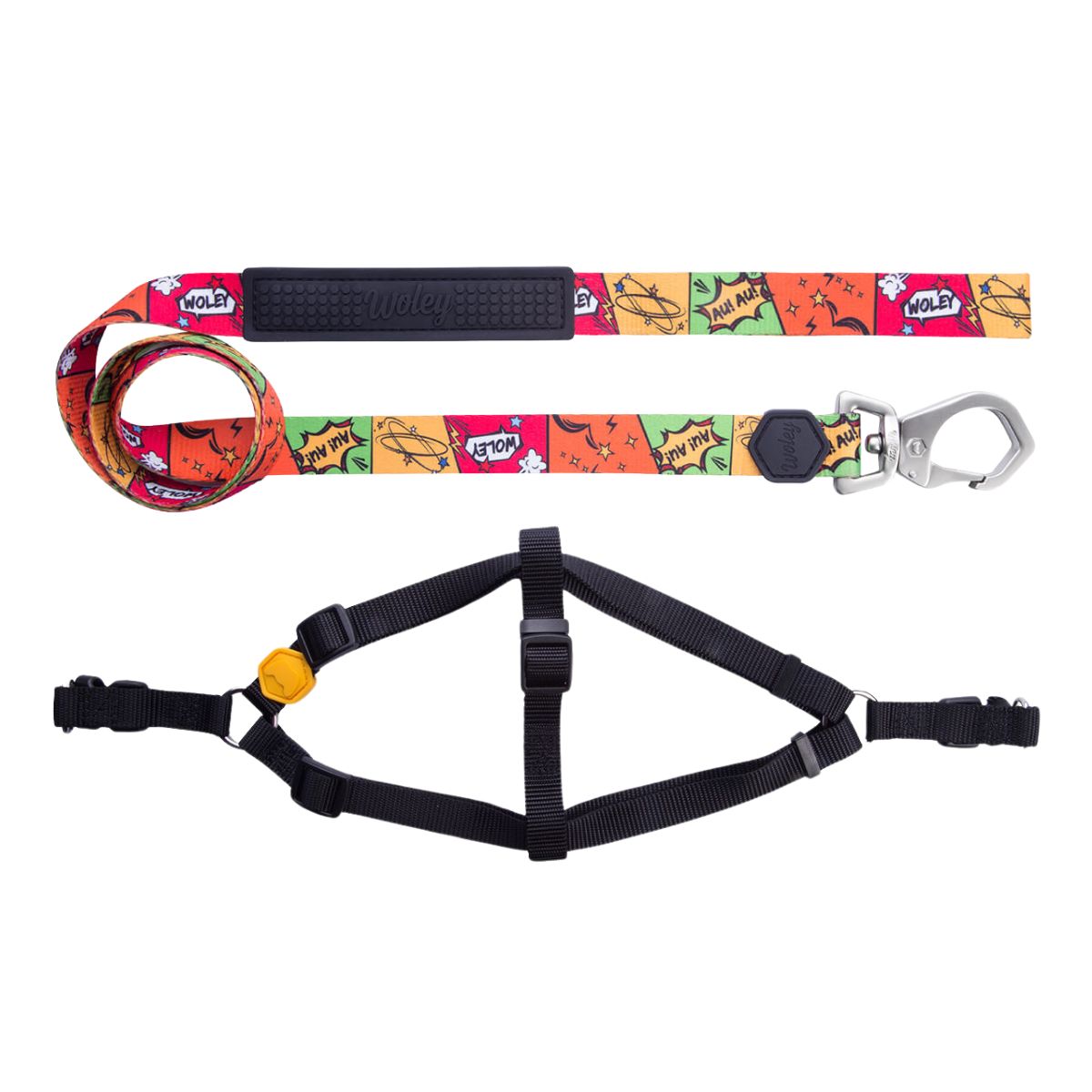 Kit Coleira Peitoral Woley Basicão M + Escolha sua Guia
