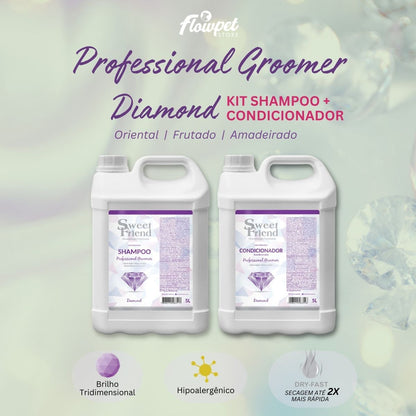 Kit Professional Groomer 5L Shampoo + Cond. Diamond Sweet Friend